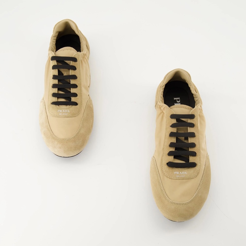 Prada Collapse Re-Nylon suede-trimmed sneakers